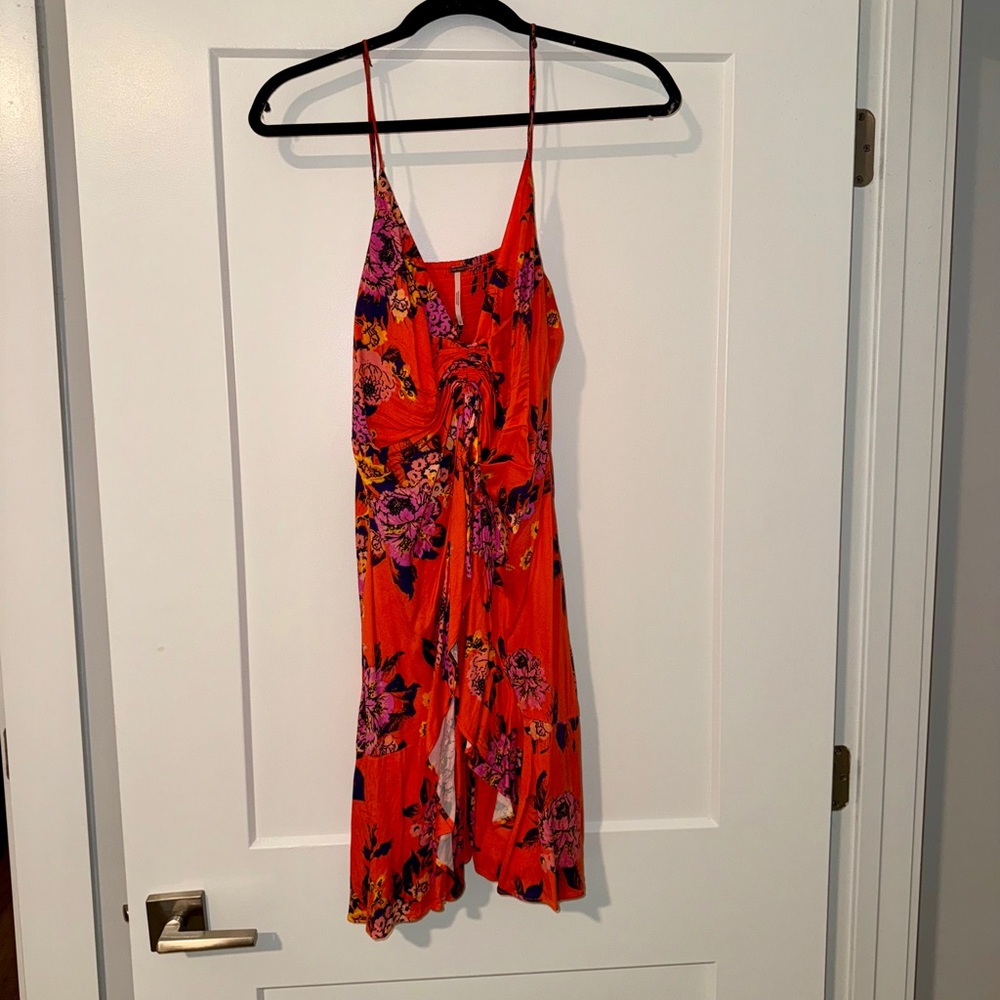 Free People Red and Purple Floral Mini Dress